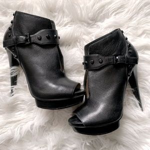 Michael Kors Black Ailee Studded Peep-Toe booties